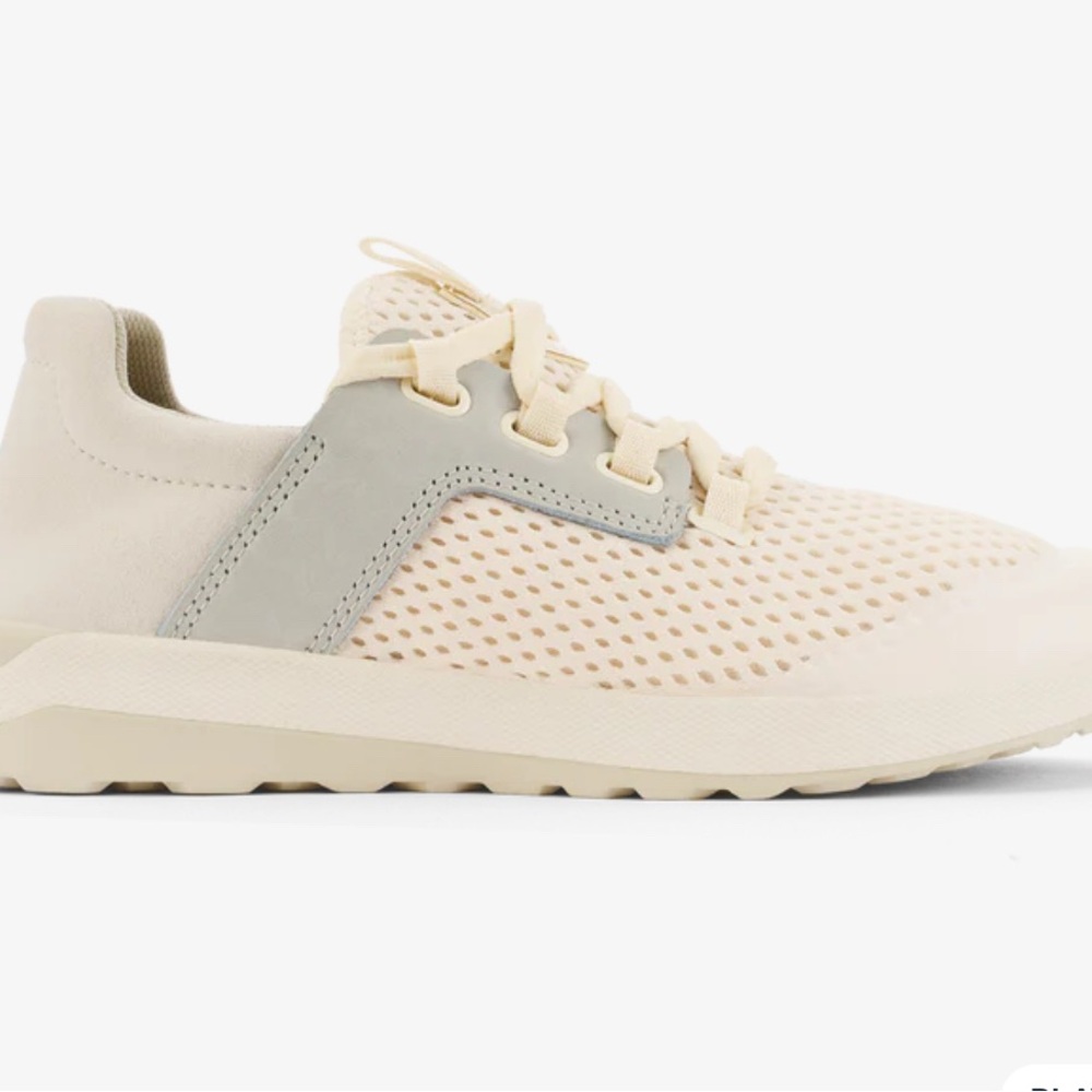 OluKai Wailuku Cream and Gray Women's athletic Sneakers